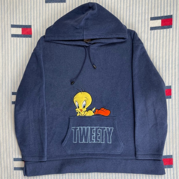 Warner Bros. Other - Vintage Looney Tunes Tweety Fleece hooded sweatshirt